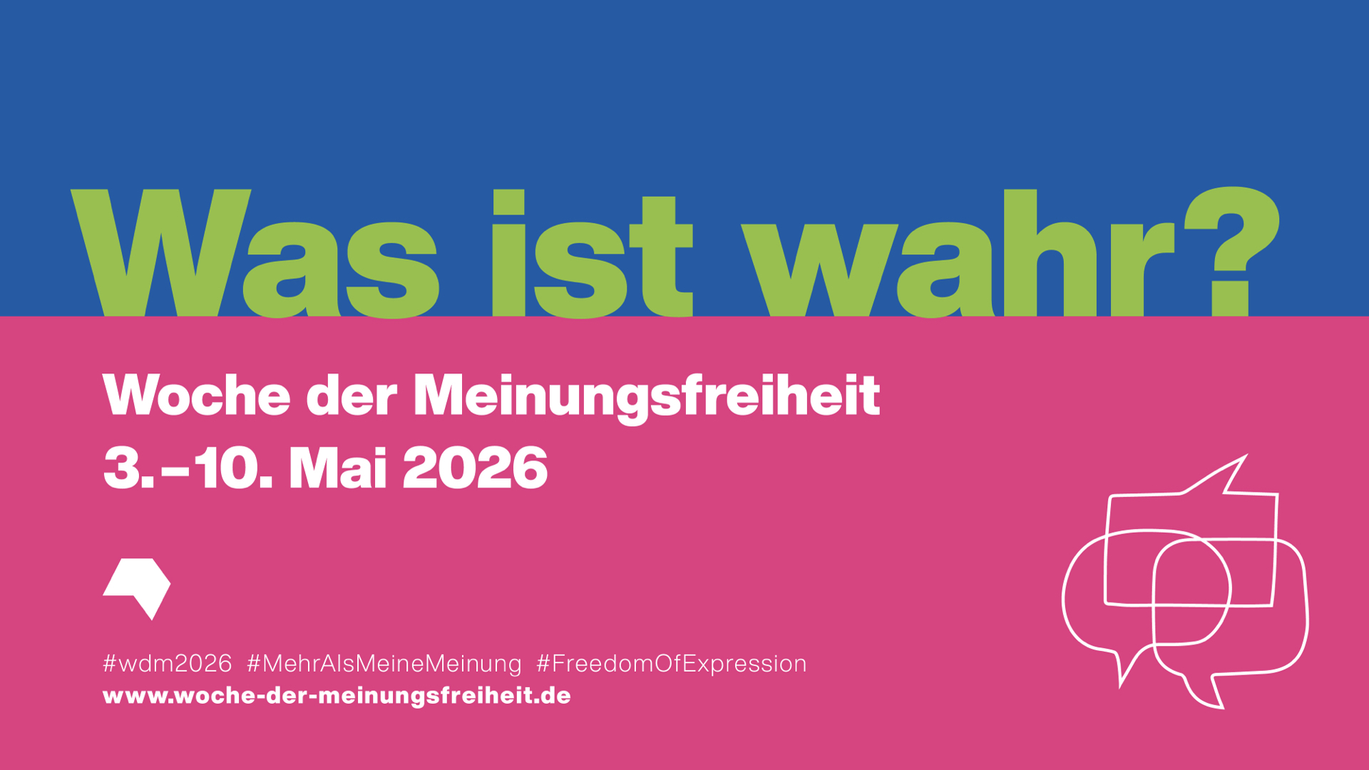 Grafik zur Woche der Meinungsfreiheit mit dem Slogan was ist wahr.